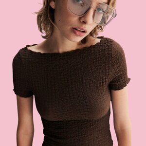 H&M Women's Brown Crop-top